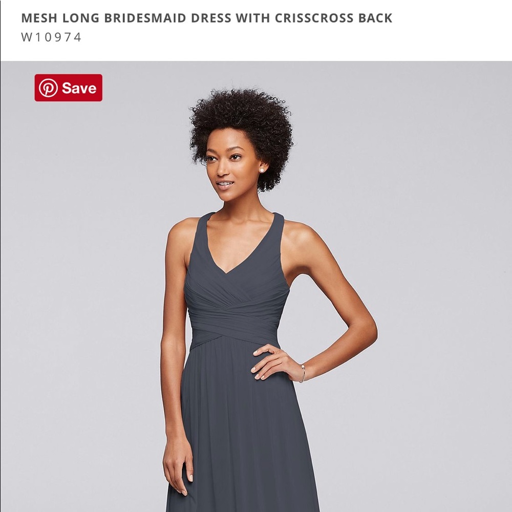 W10974 pewter mesh bridesmaid dress NOT ALTERED